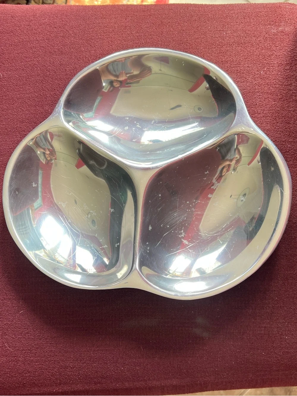 Nambe 589A Three Compartment Serving Dish Platter Tray